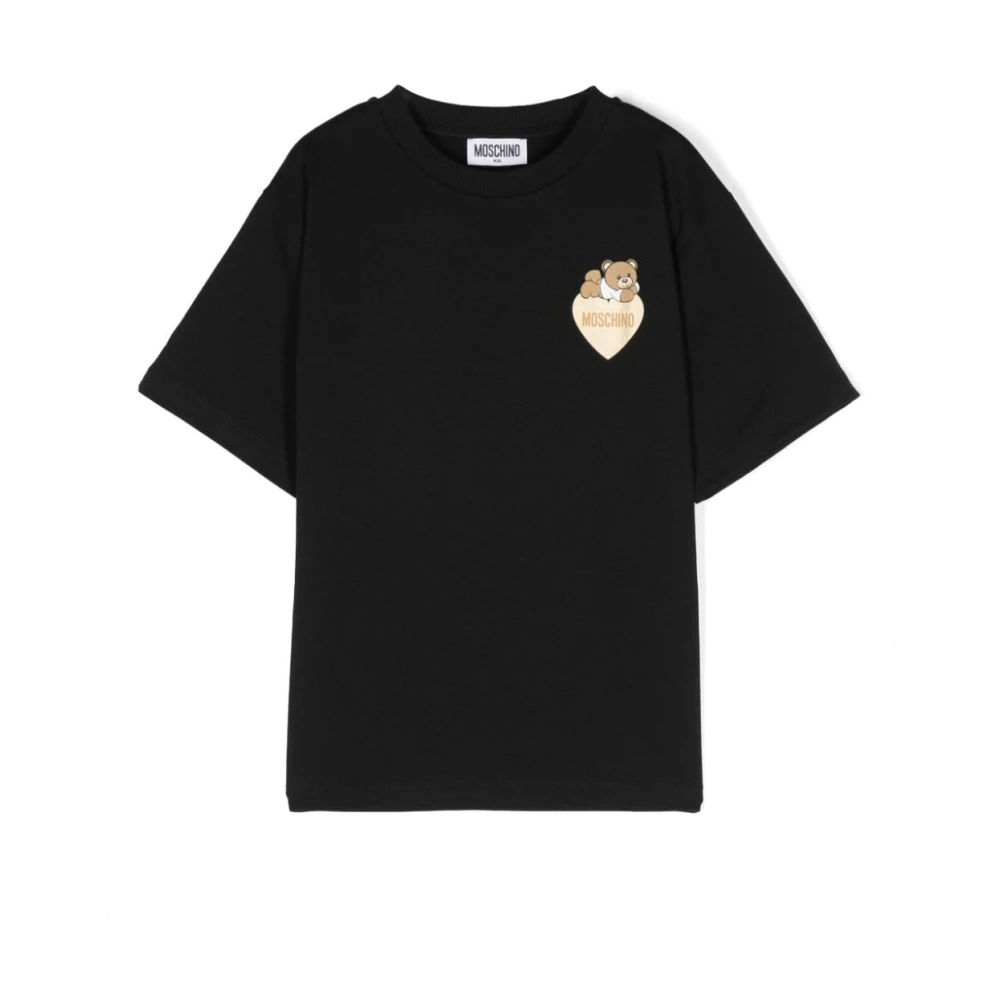 Moschino Svart Logo Print Teddy Bear T-shirt Black, Flicka