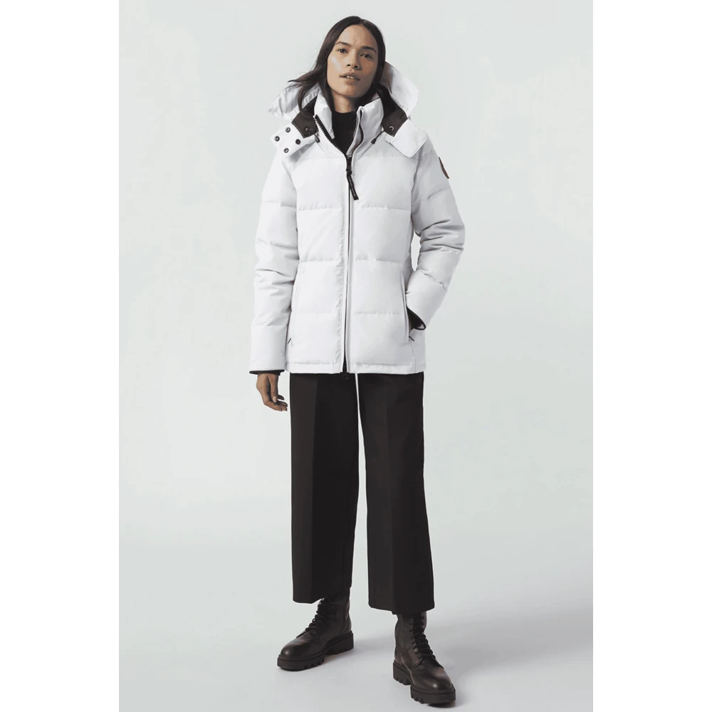 Canada Goose Witte Parka met Afneembare Capuchon White Dames