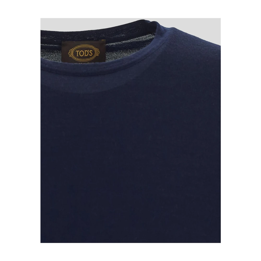 TOD'S Wollen Crewneck Trui Blue Heren