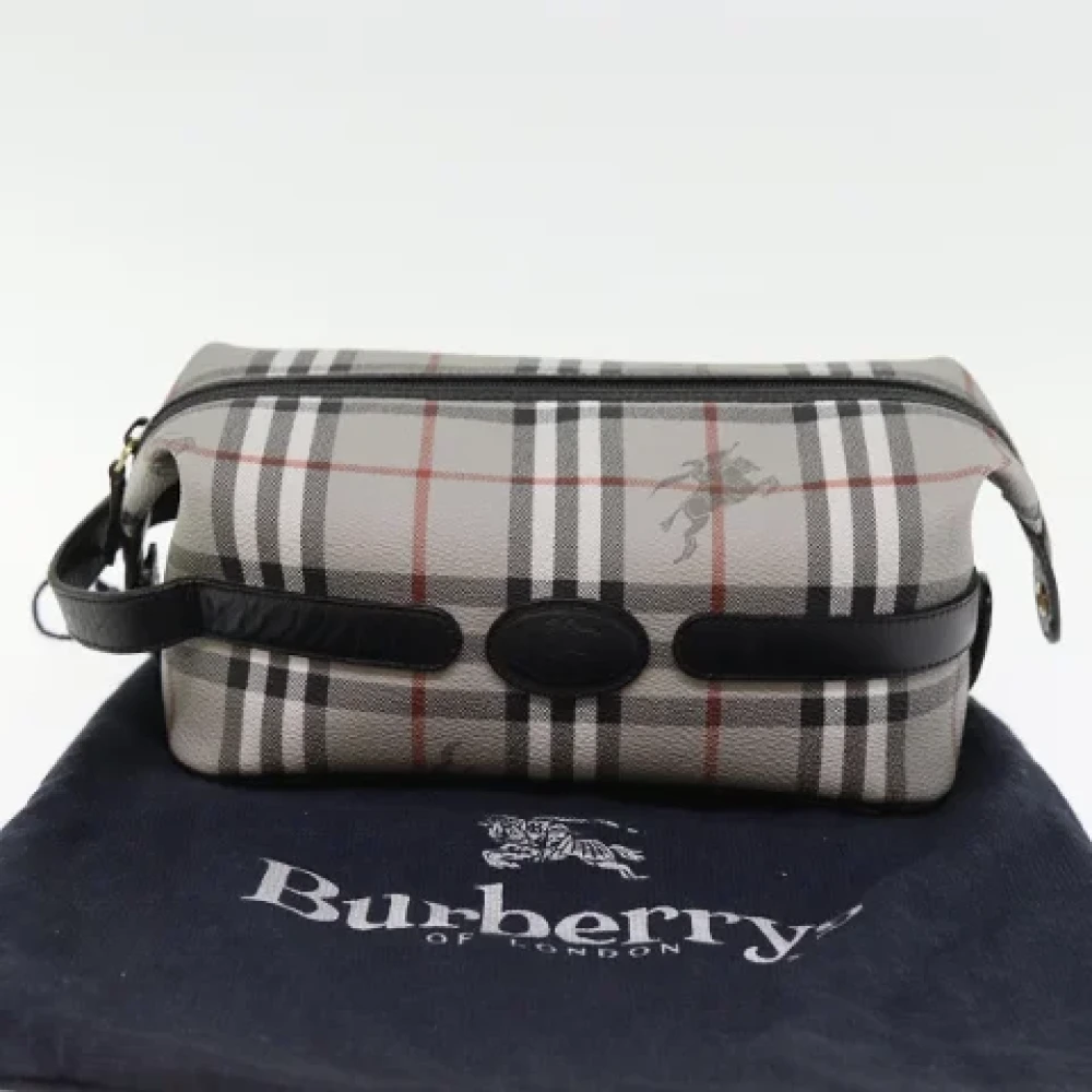 Burberry Vintage Pre-owned Canvas clutches Gray Dames