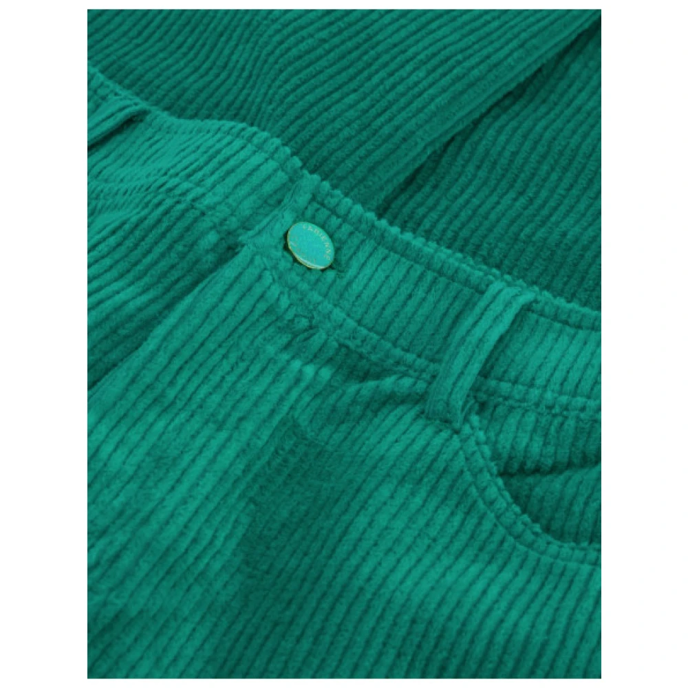 Fabienne Chapot Corduroy Rechte Broek Green Dames