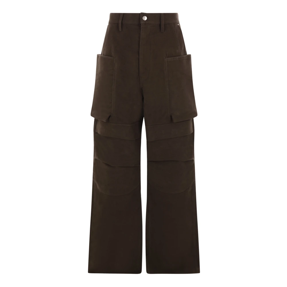 Rick Owens Cargo broek in donkergroen katoen Green Heren