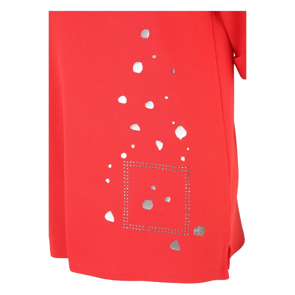 Doris S Lichtgewicht Sweatshirt-Stijl Shirt met Ottomaanse Stof Orange Dames