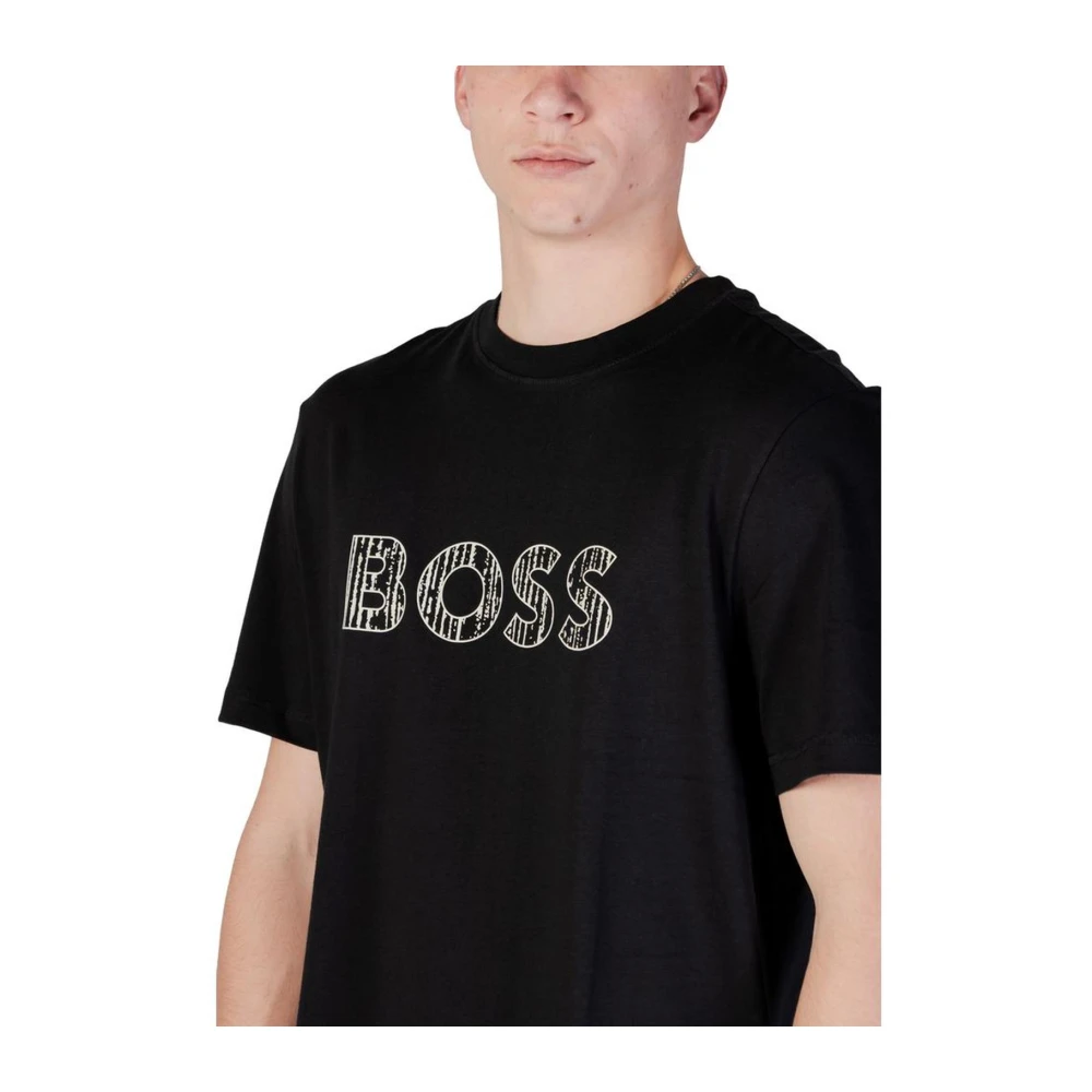 Hugo Boss Korte mouw katoenen T-shirt collectie Black Heren