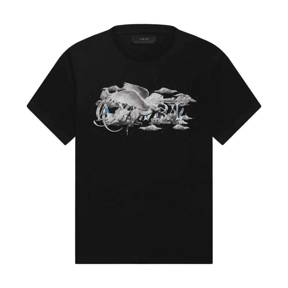 Amiri Pegasus Script Logo T-shirt Black Heren