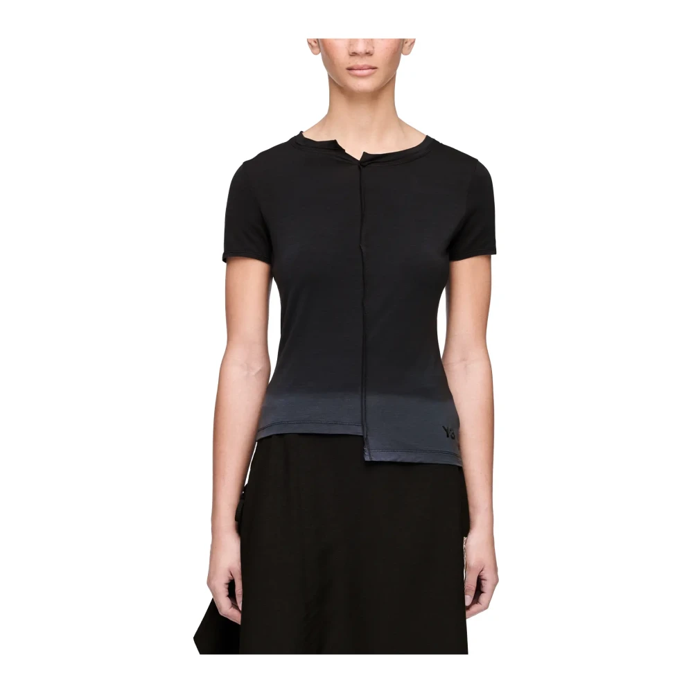 Adidas Tops, Female, Xs, Y-3 Dip Dye Fitted T-Shirt Black
