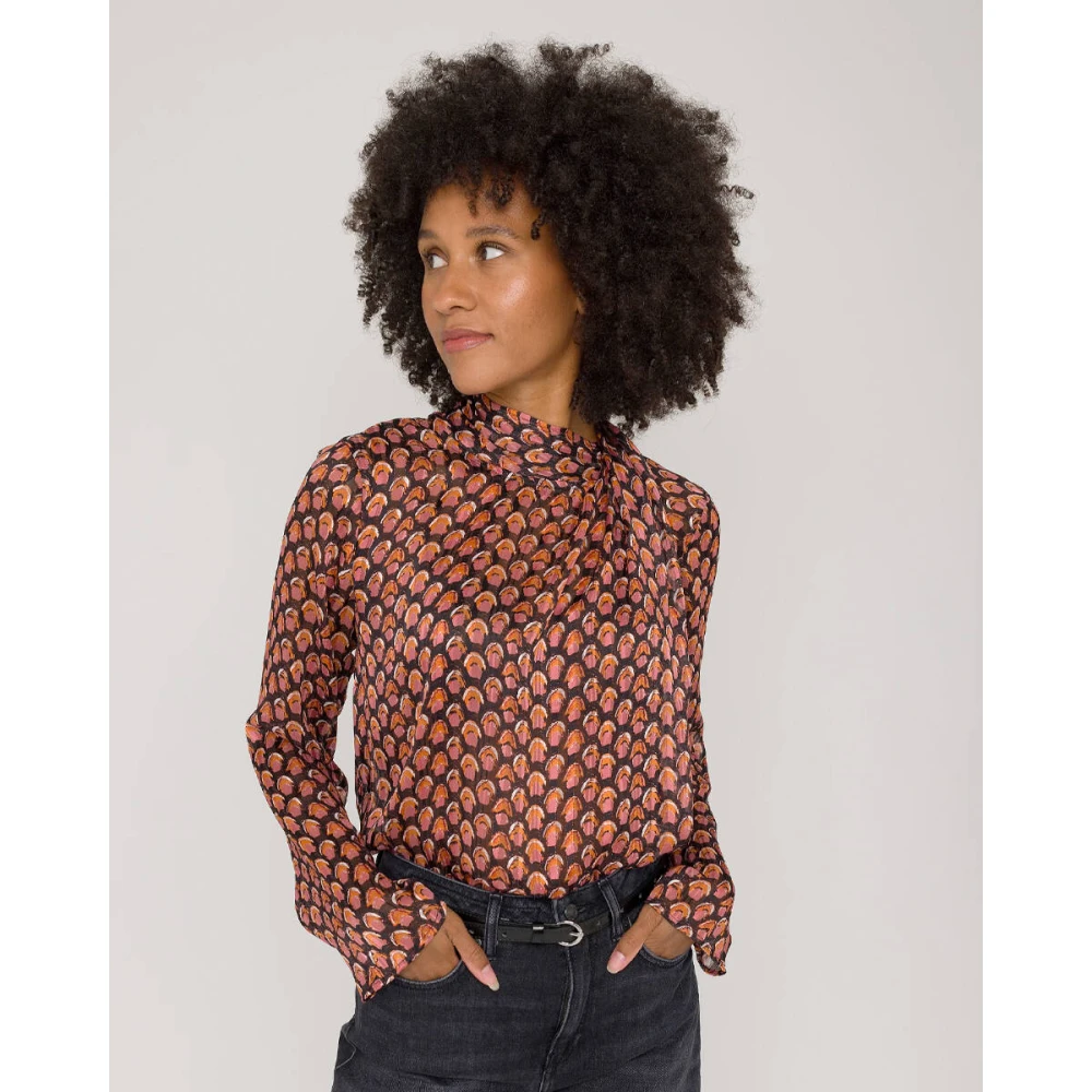 Anna Van Toor Lange mouw top in stijlvol ontwerp Multicolor Dames
