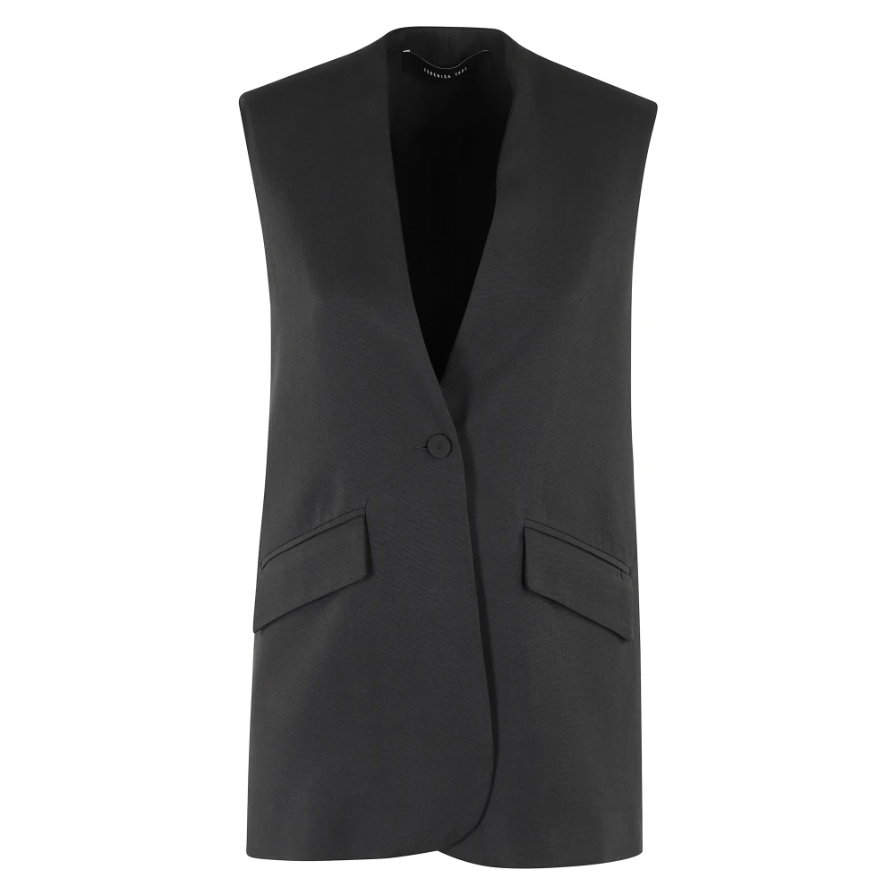 Federica Tosi Viscose Vest Black Dames