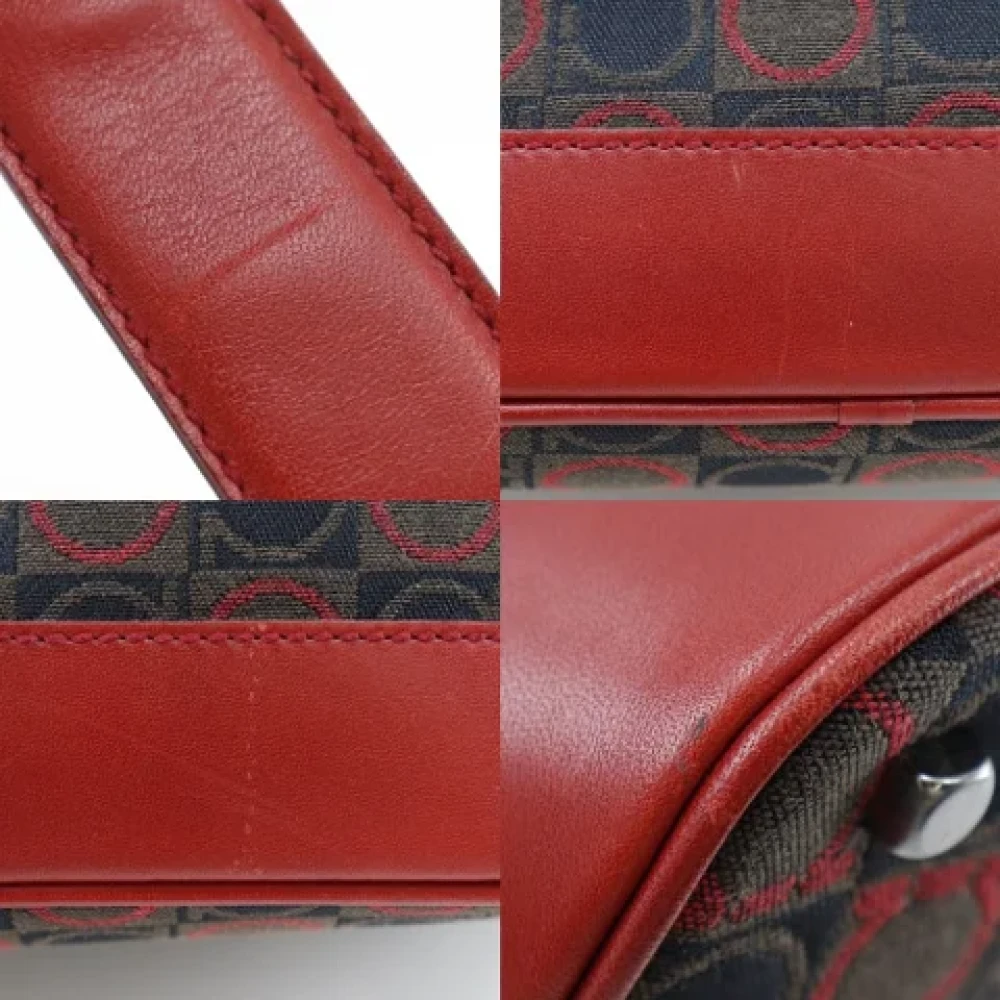 Salvatore Ferragamo Pre-owned Canvas shoulder-bags Red Dames
