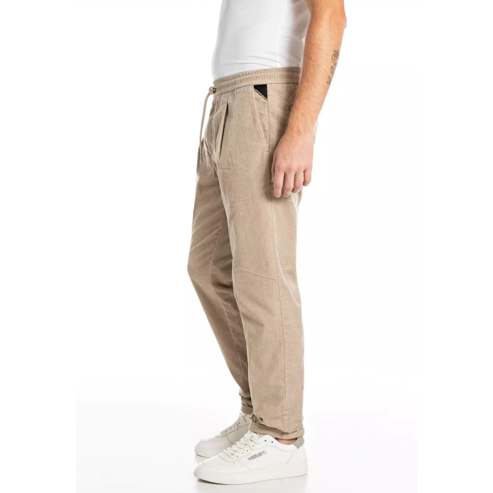 Replay Velvet Slim-fit Broek Beige Heren