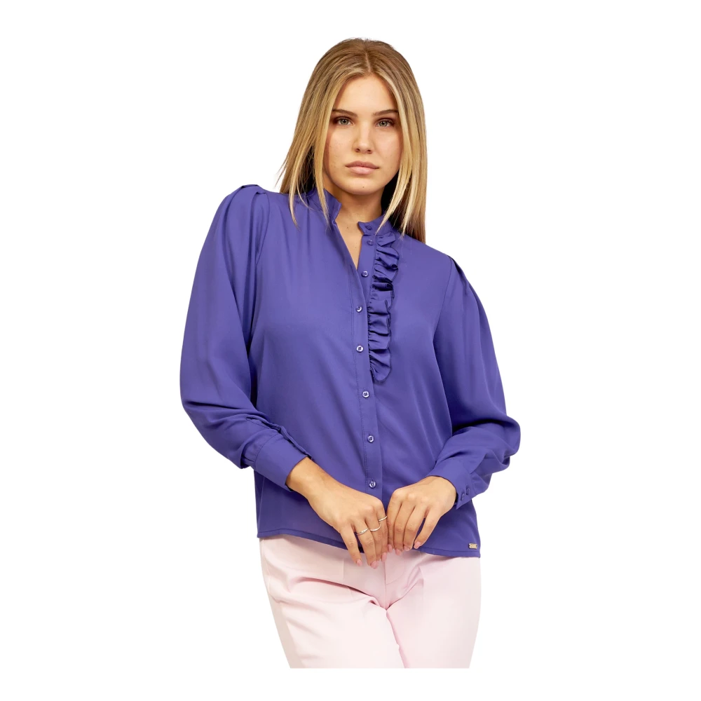 Gaudi Paarse Gerimpelde Overhemd met Lange Mouwen Purple Dames