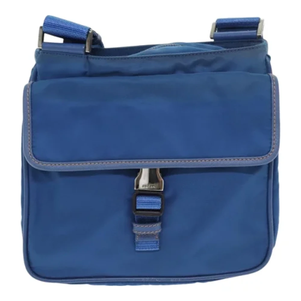 Prada Vintage Pre-owned Canvas prada-bags Blue Dames