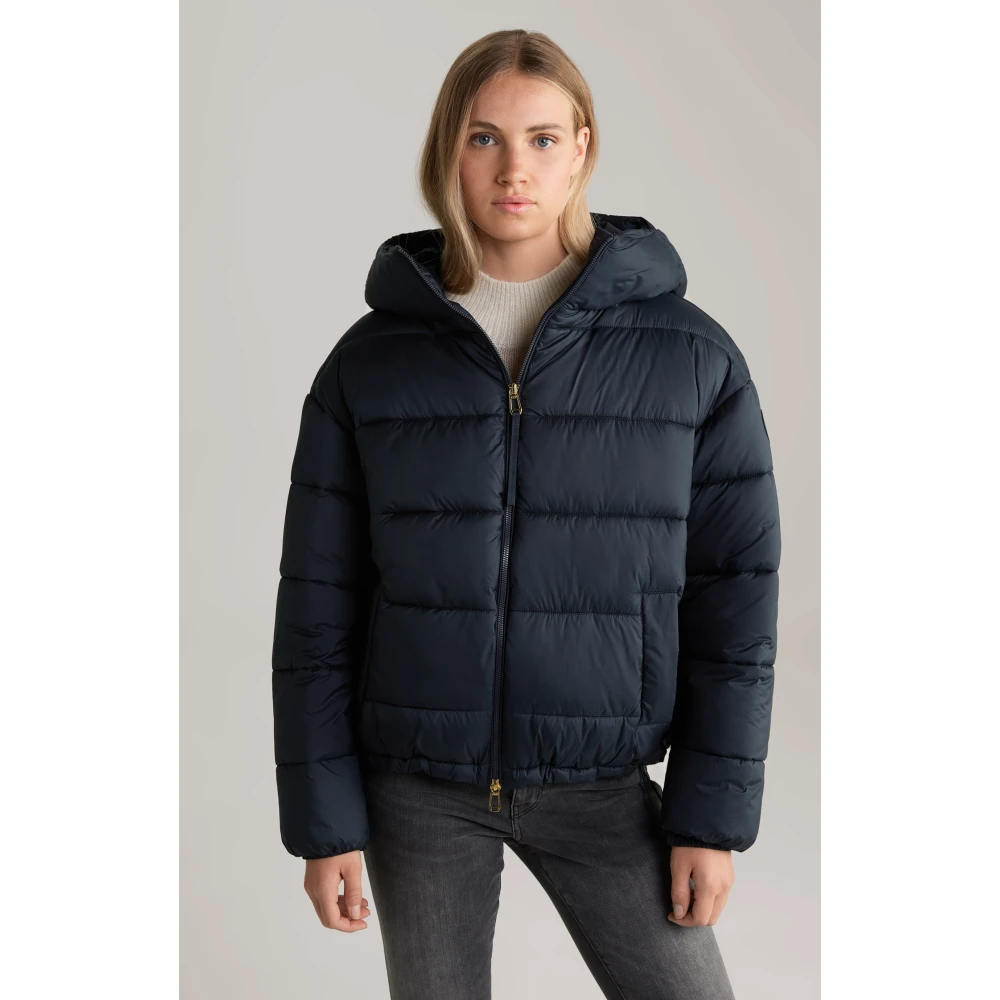 Joop! Korte capuchonjas in donkerblauw Blue Dames