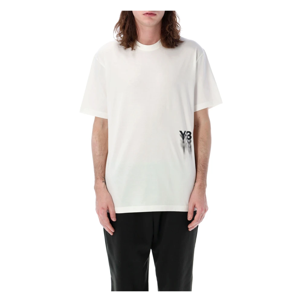 Y-3 Grafisch T-shirt met contrasterend logo White Dames