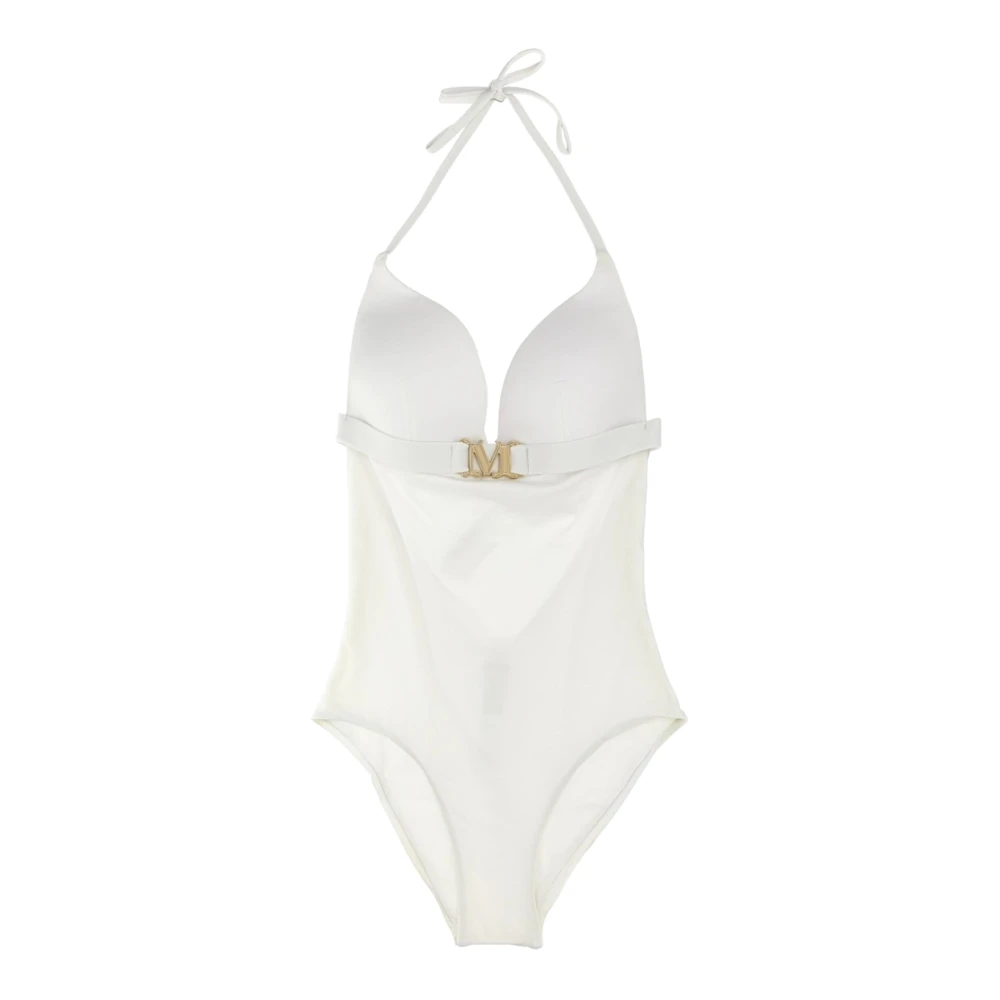 Max Mara Elegant Strandkläder Baddräkt Vit White, Dam