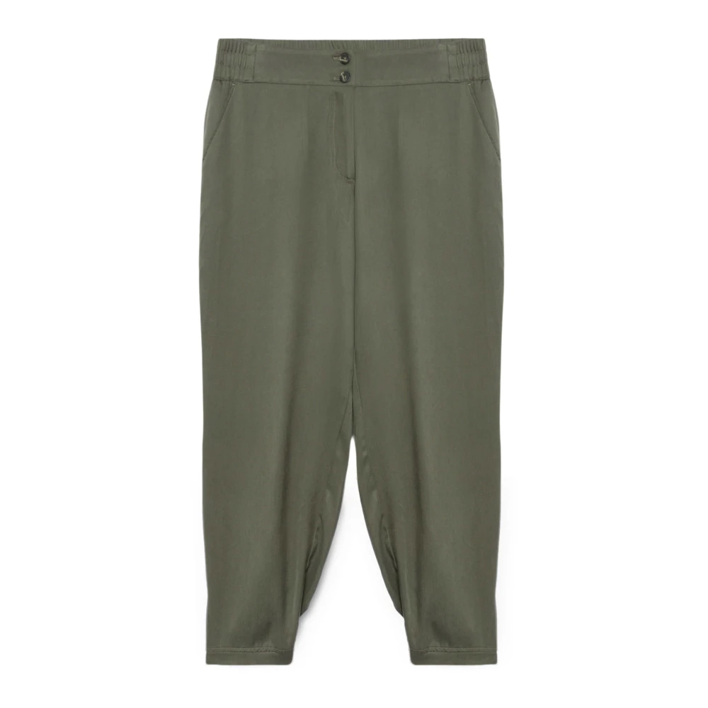 Fiorella Rubino Wortel Snit Katoen-Lyocell Broek Green Dames