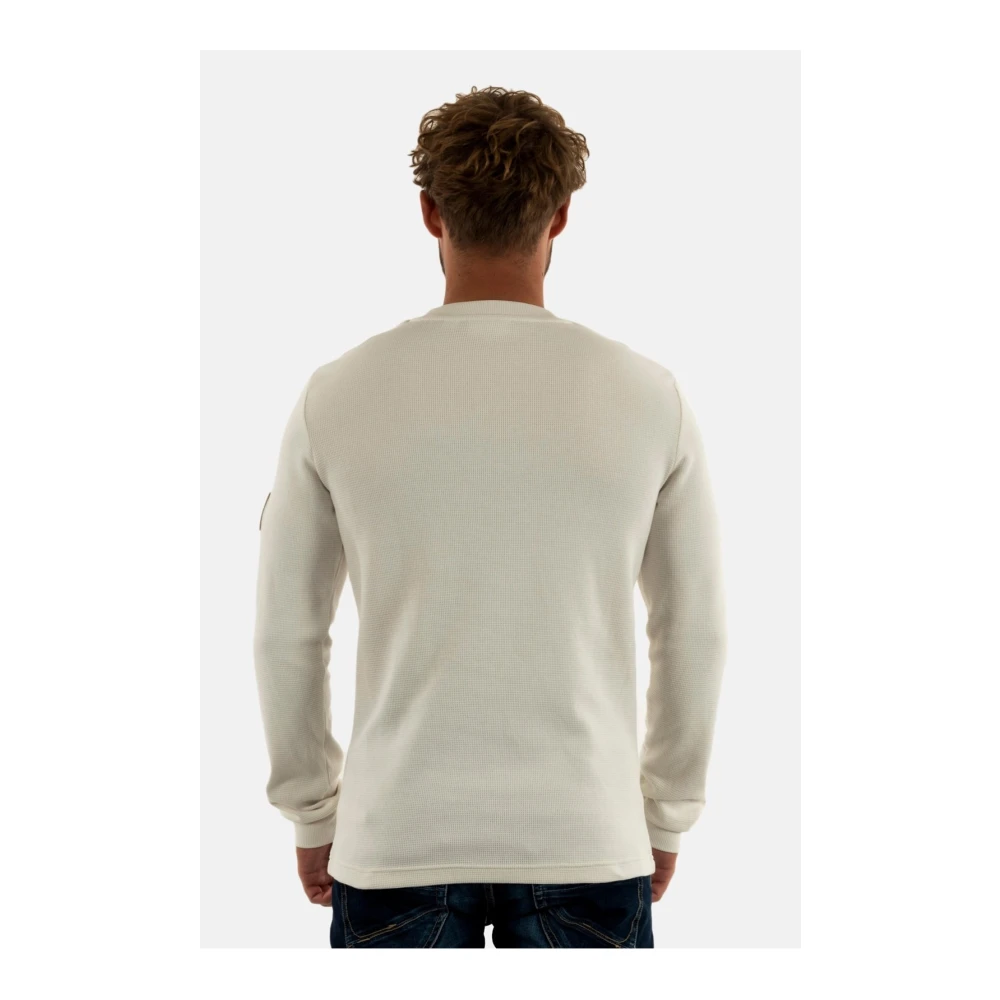 Calvin Klein Gestanste longsleeve T-shirt Beige Heren