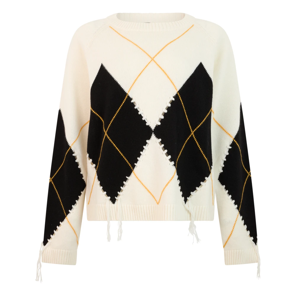 Pinko , Round-Neck Knitwear, Female, Multicolor, Xs, Diamond Jumper