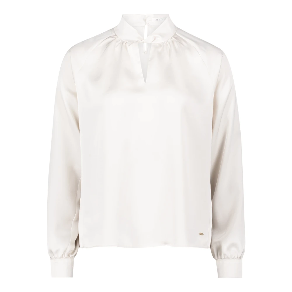 Betty & Co Blouse met opstaande kraag White Dames