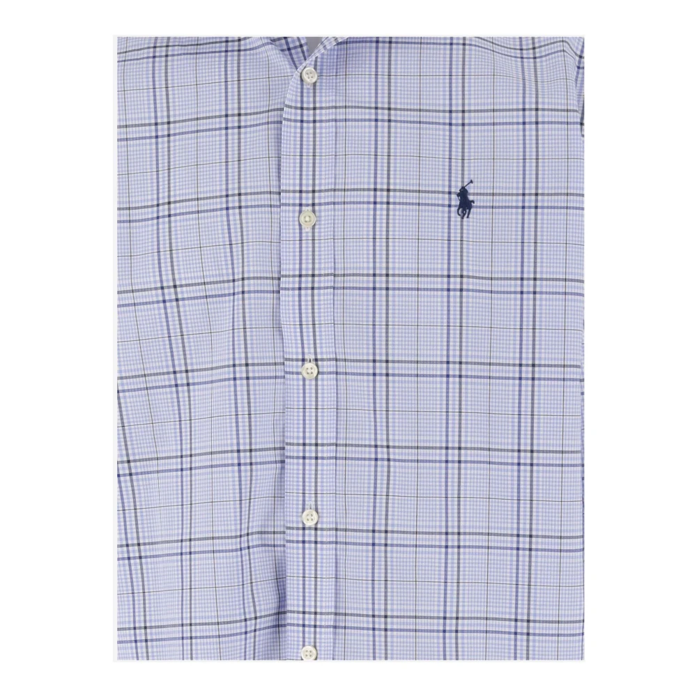 Polo Ralph Lauren Geruit Katoenen Overhemd Lichtblauw Blue Heren