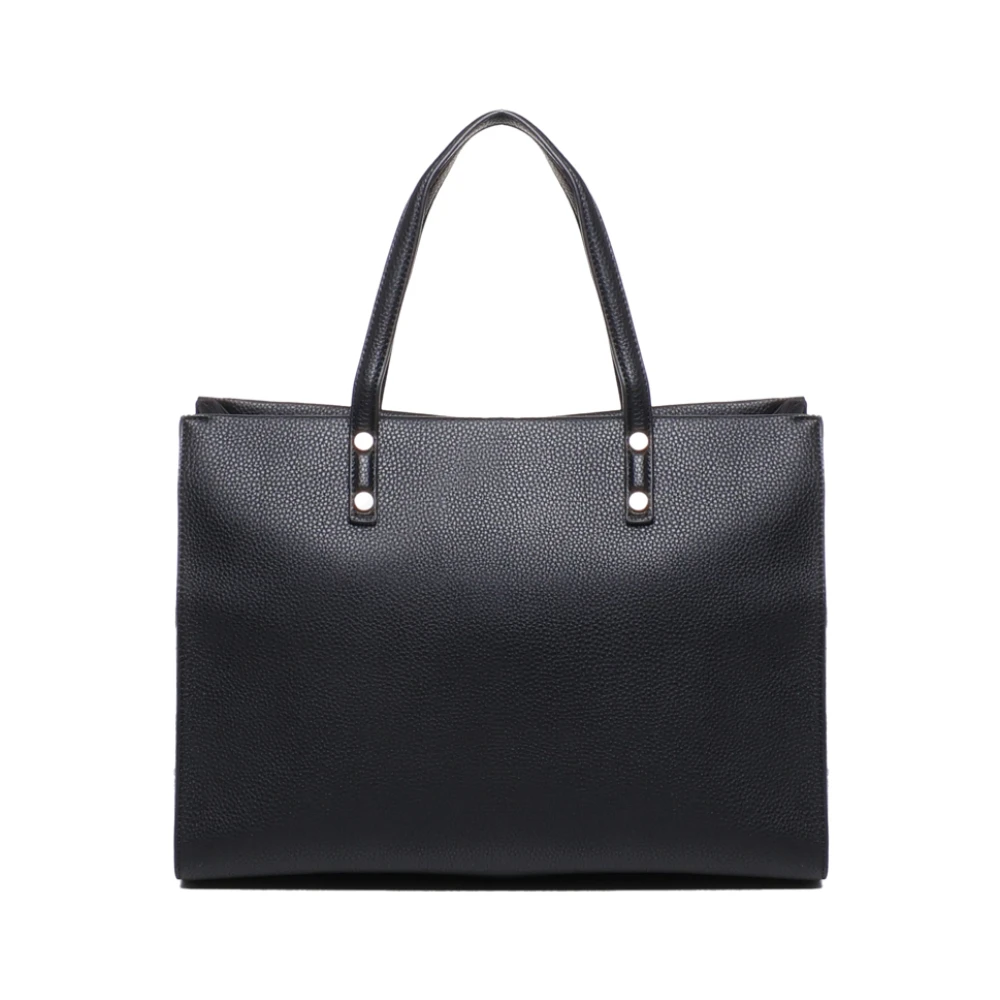 V73 Zwarte Leren Tas met Metallic Logo Black Dames