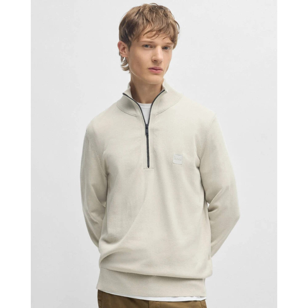 Boss Orange Stijlvolle Pullover met Kanobix Design Beige Heren
