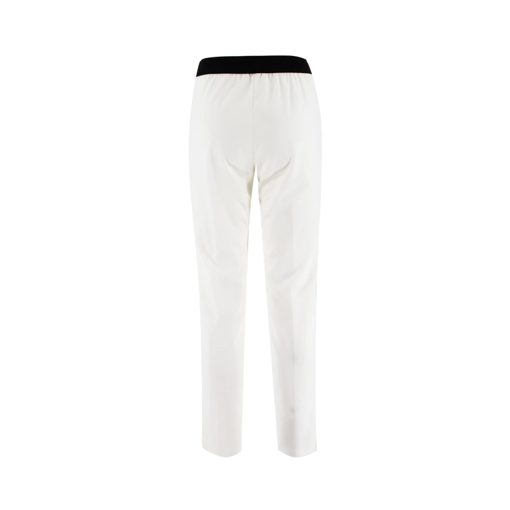 Ermanno Scervino Stretch katoenen broek met aangeplooide tailleband White Dames