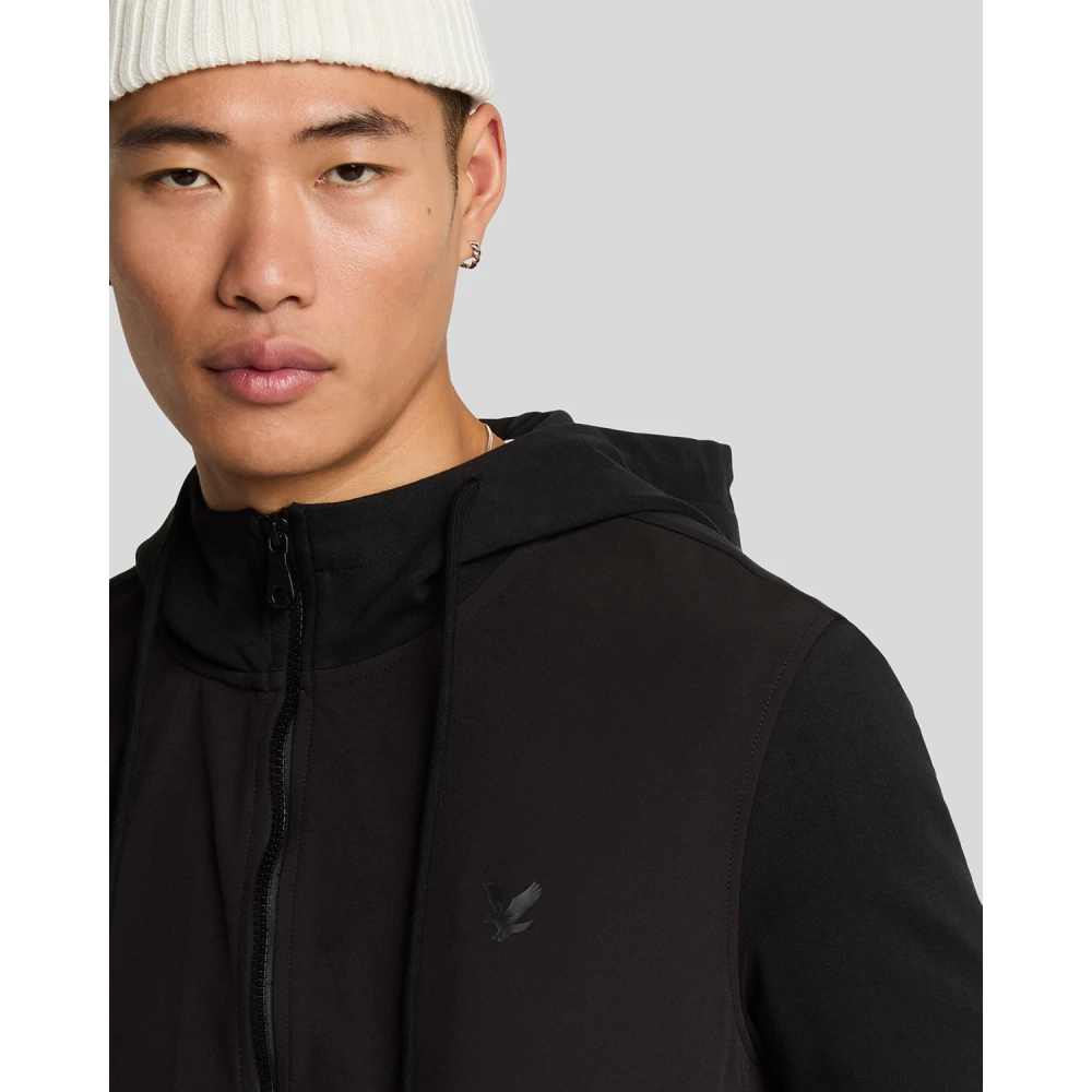 Lyle & Scott Middenlaag Softshell Hybrid Rits Door Hoodie Gray Heren