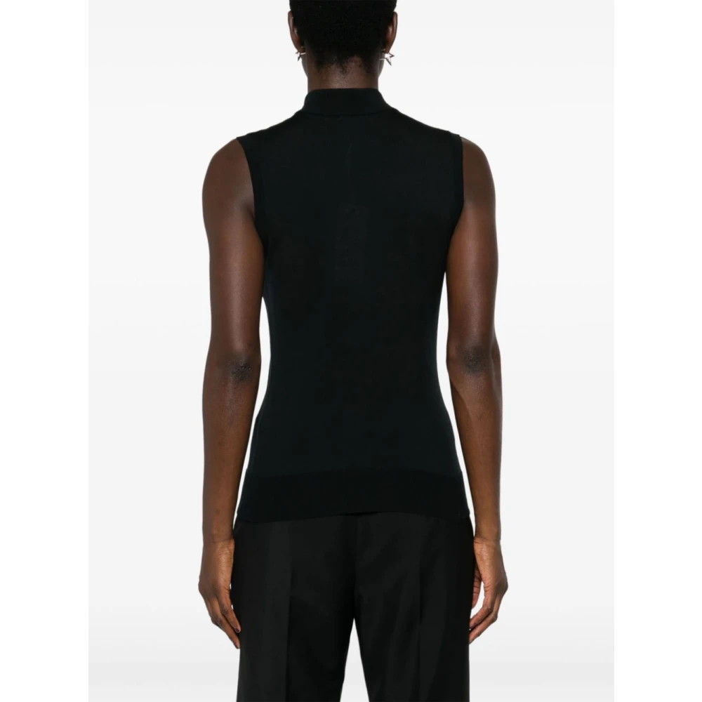 Givenchy Zwarte Metallic Logo Top Black Dames