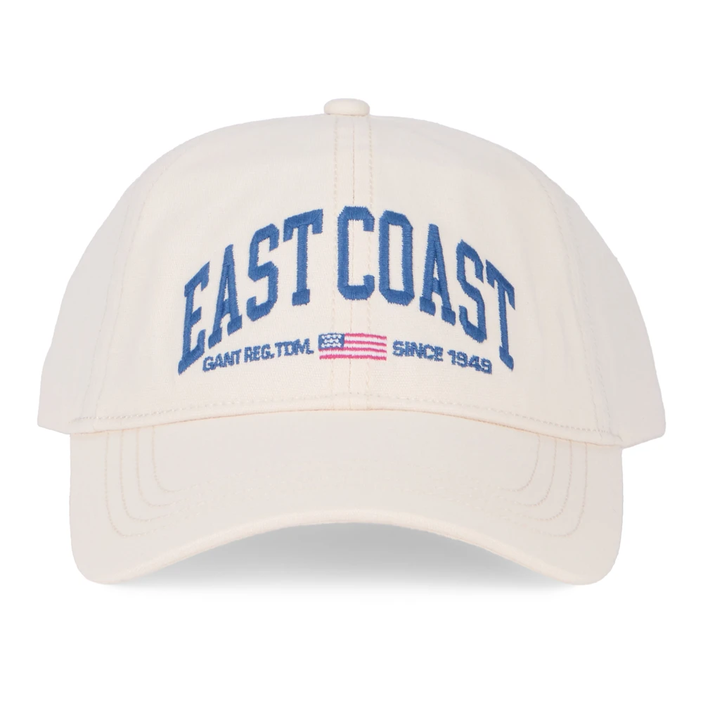 Gant Beige Hats & Caps, Male, One Size, Graphic Cotton Canvas Cap
