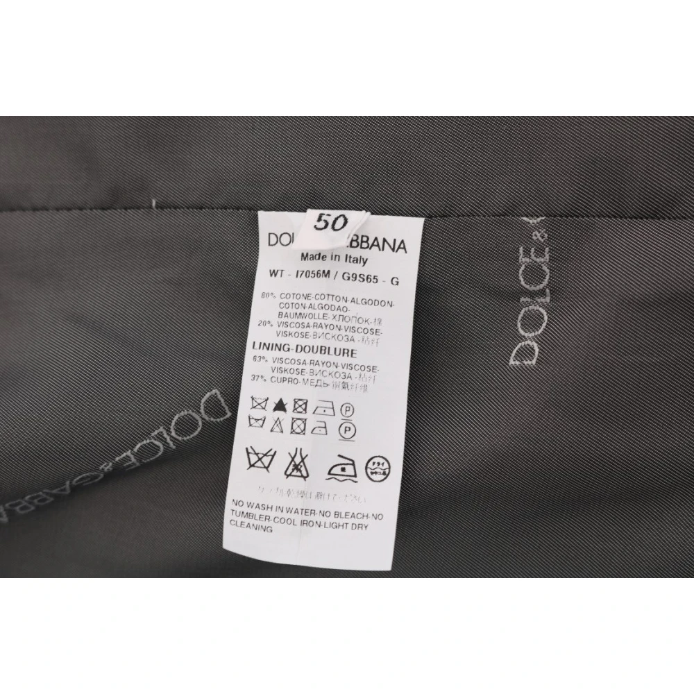 Dolce & Gabbana Elegante Gestreepte Grijze Vest Black Heren