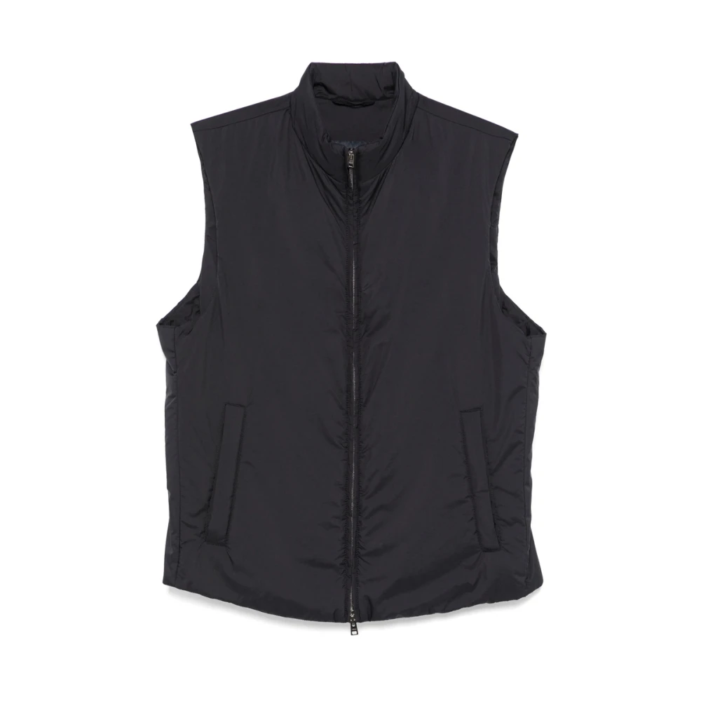 Herno Gewatteerd vest met tweewegrits Blue Heren