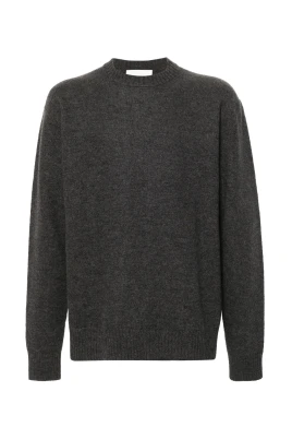 Grå Crew Neck Ulltröja