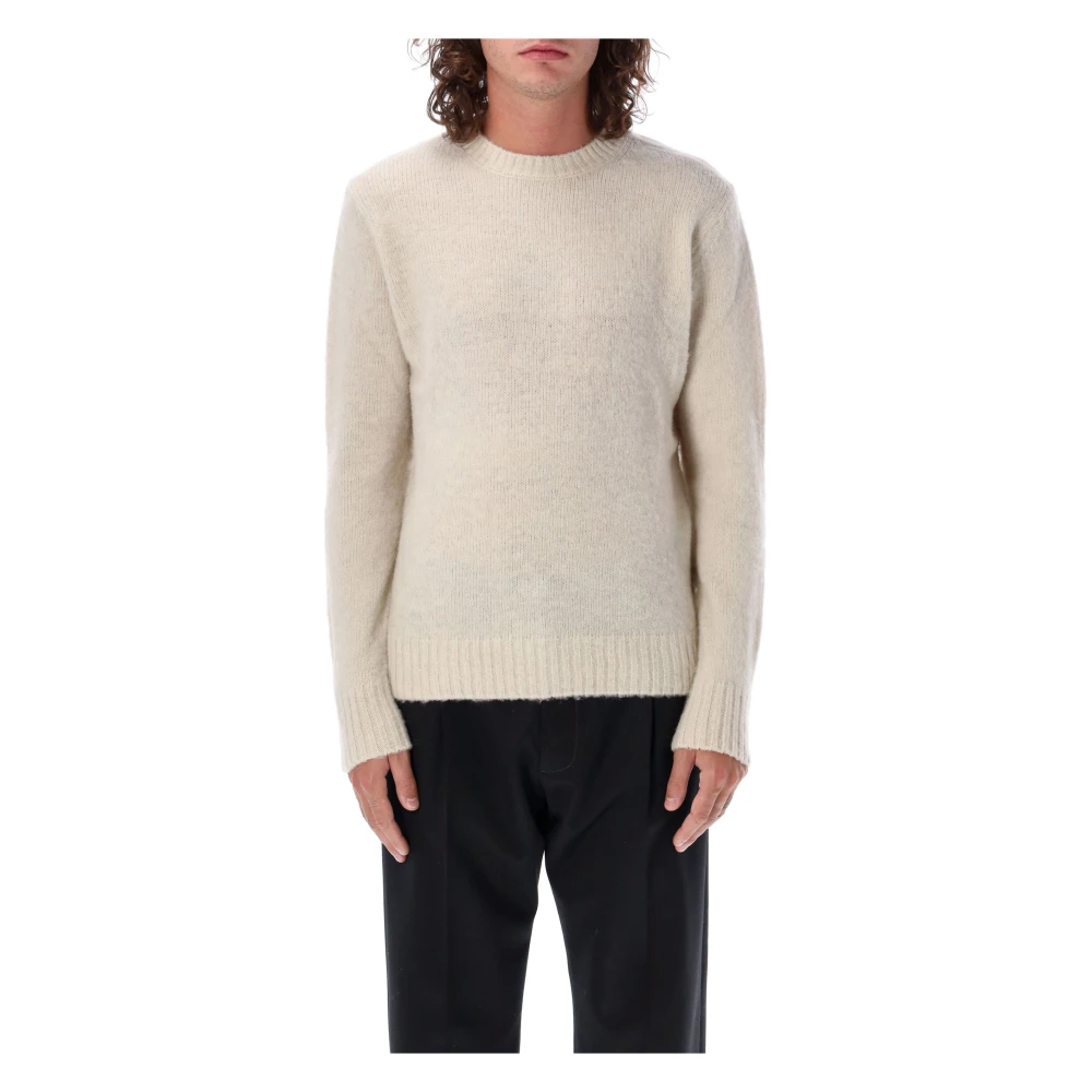 Aspesi Gebreide Trui met Ronde Hals White Heren