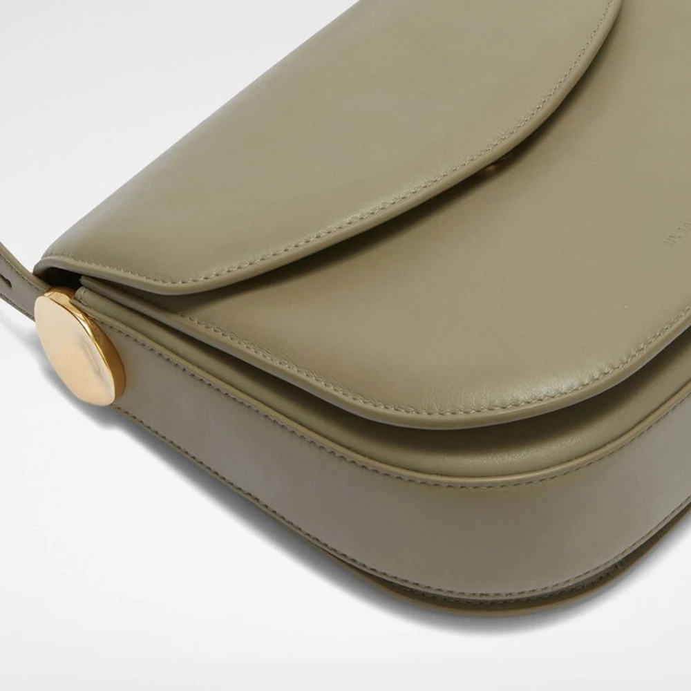 Jil Sander Coin Media Leren Tas Leisteen Green Dames