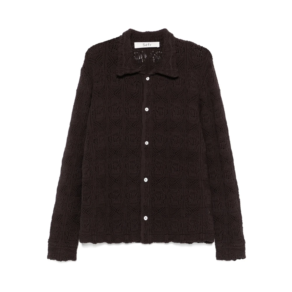 Séfr Cederbruine Button-Up Overhemd Brown Heren