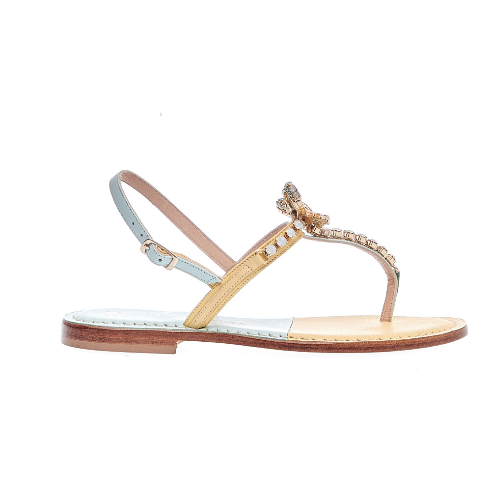 サンダル・ミュール PAOLA FIORENZA LRC3003 Sandals Infradito Con Strass Bronzo PAOLA FIORENZA sandalo infradito donna FD03 azzurro con
