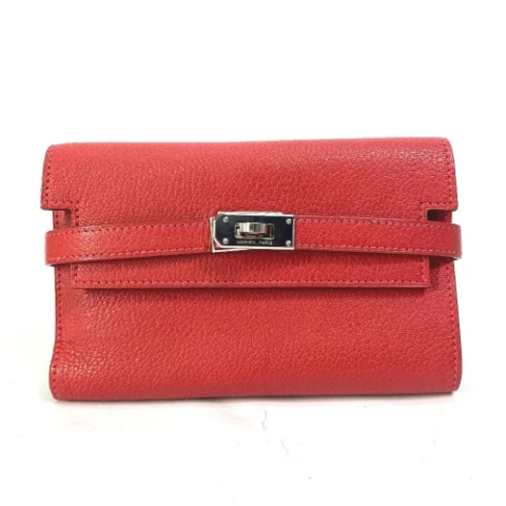 Hermès Vintage Pre-owned Leather wallets Red Dames