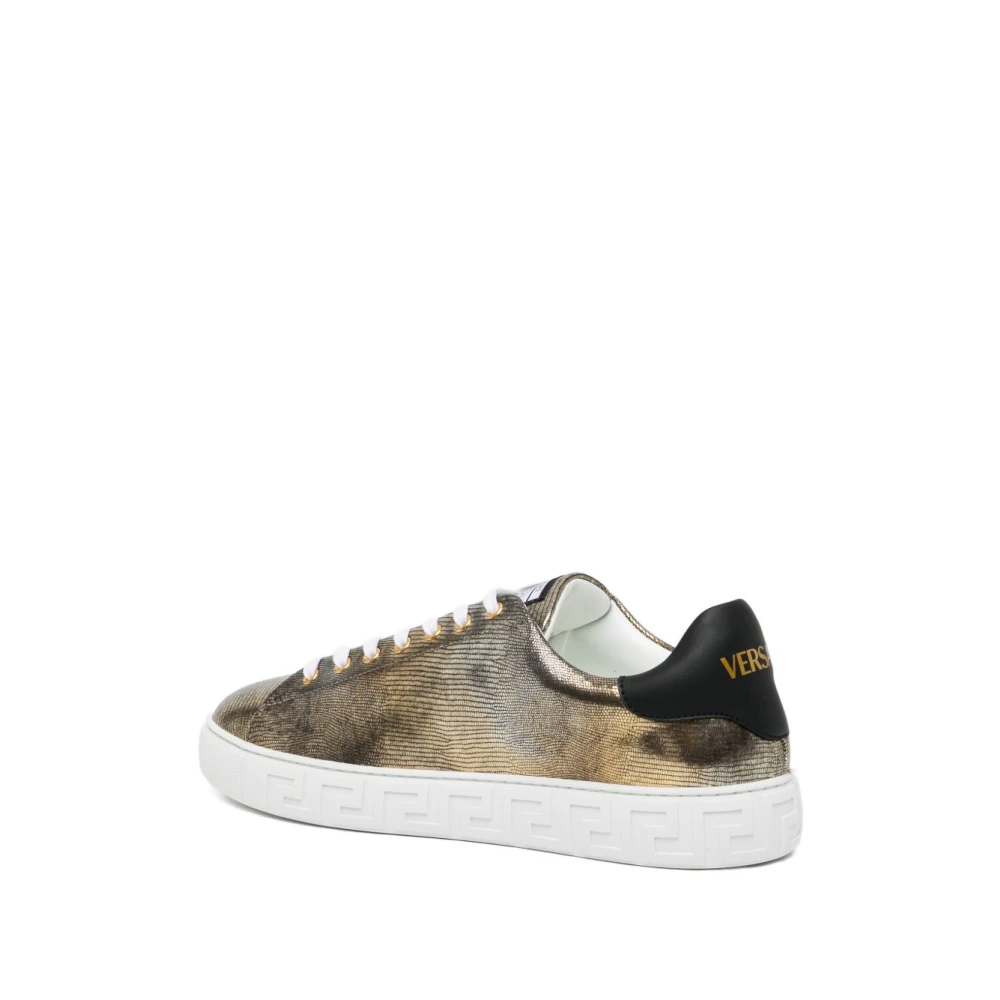 Versace Greca Lizard-Effect Sneakers