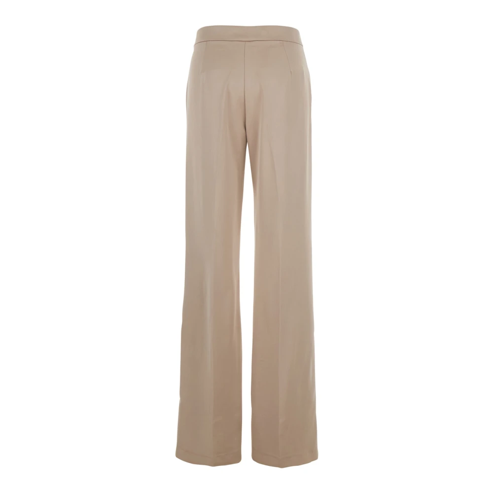 Andamane Beige Tech Fabric Broek met Voorkant Pences Beige Dames