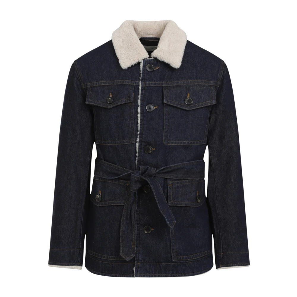 Dries Van Noten Blauwe Casual Jas Aw24 Blue Heren