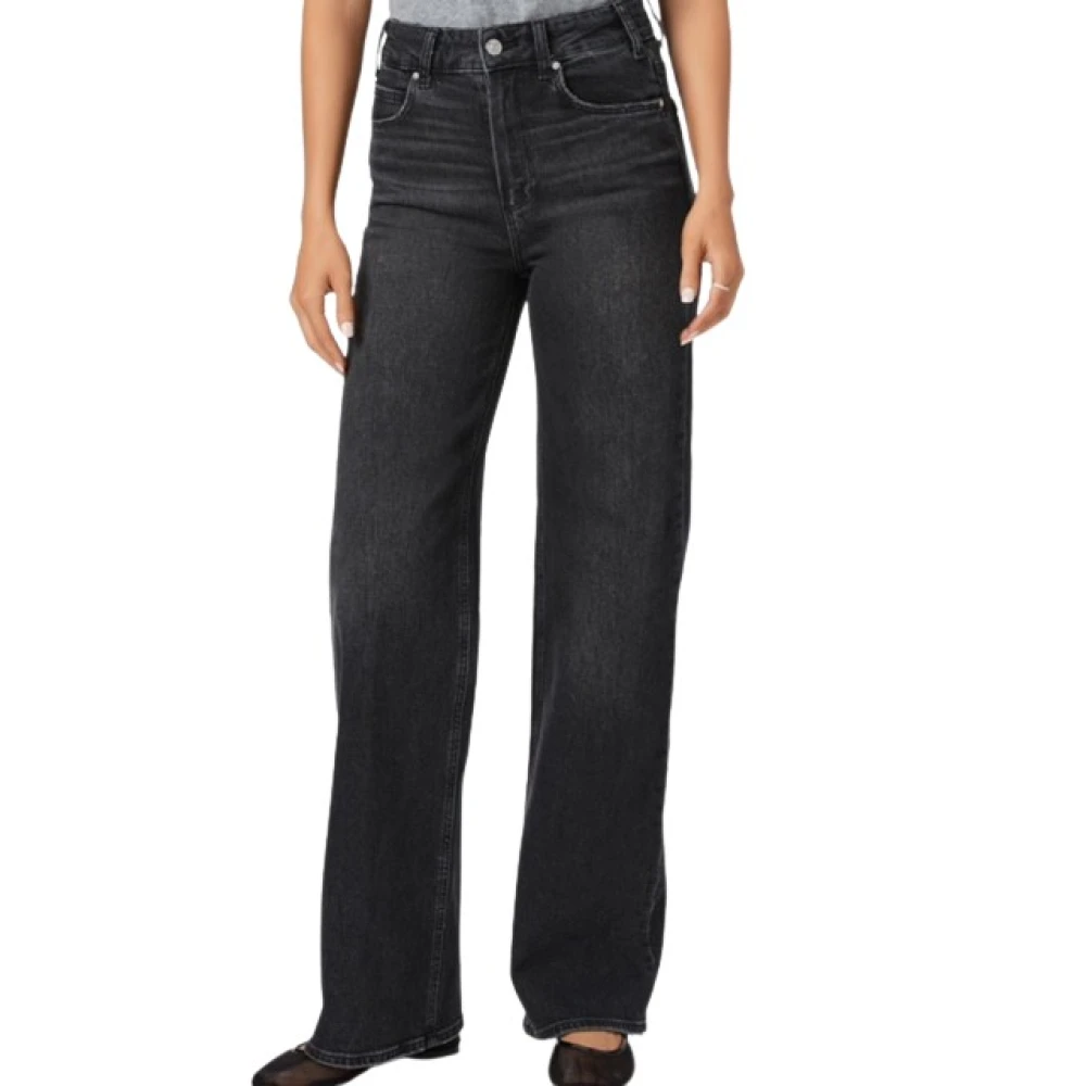 Paige Women's Black Wide Jeans, W25, High-Waisted Wide-Leg Trousers