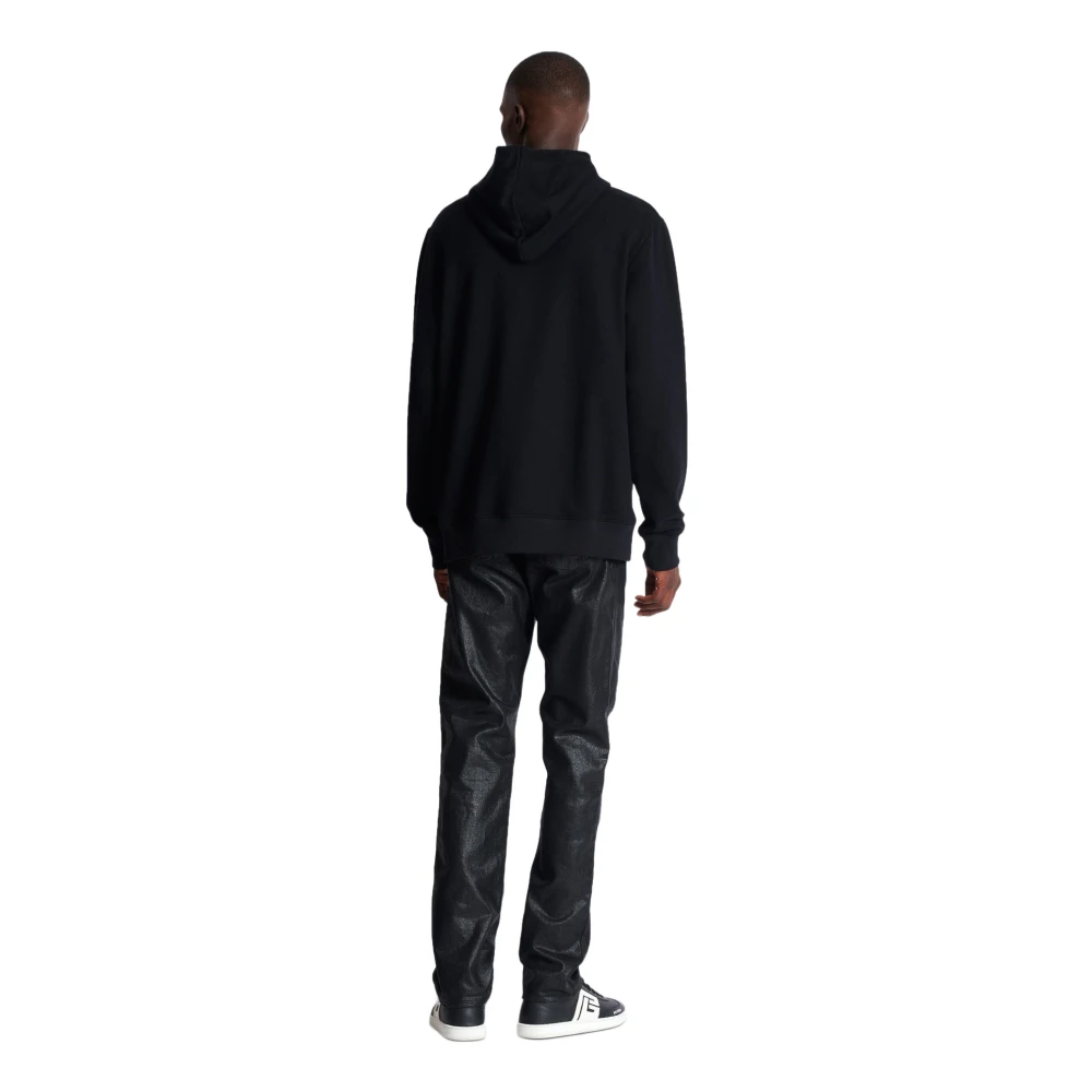 Balmain Gedrukt Universe-logo en planeet hoodie Black Heren