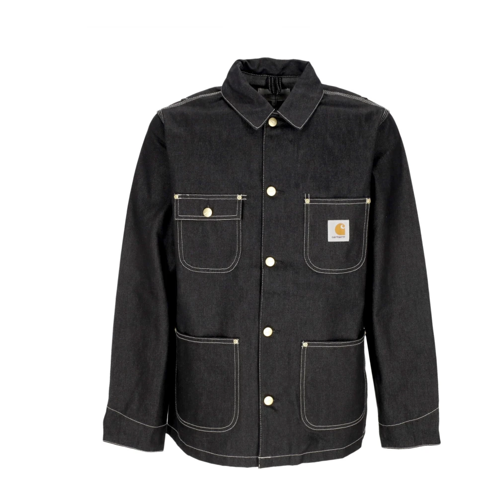 Carhartt Wip Men's Black Denim Chore Coat Jacket