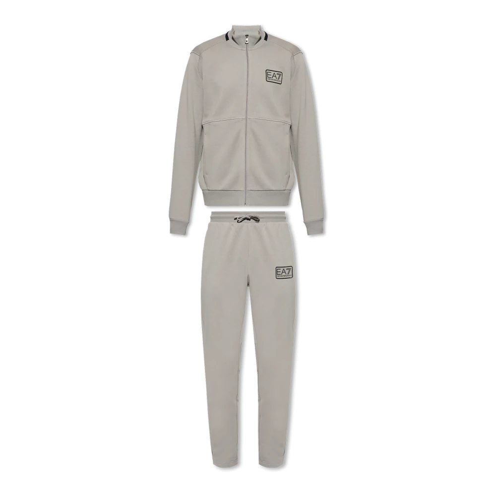 Emporio Armani EA7 Sweatshirt en sweatpants set Gray Heren