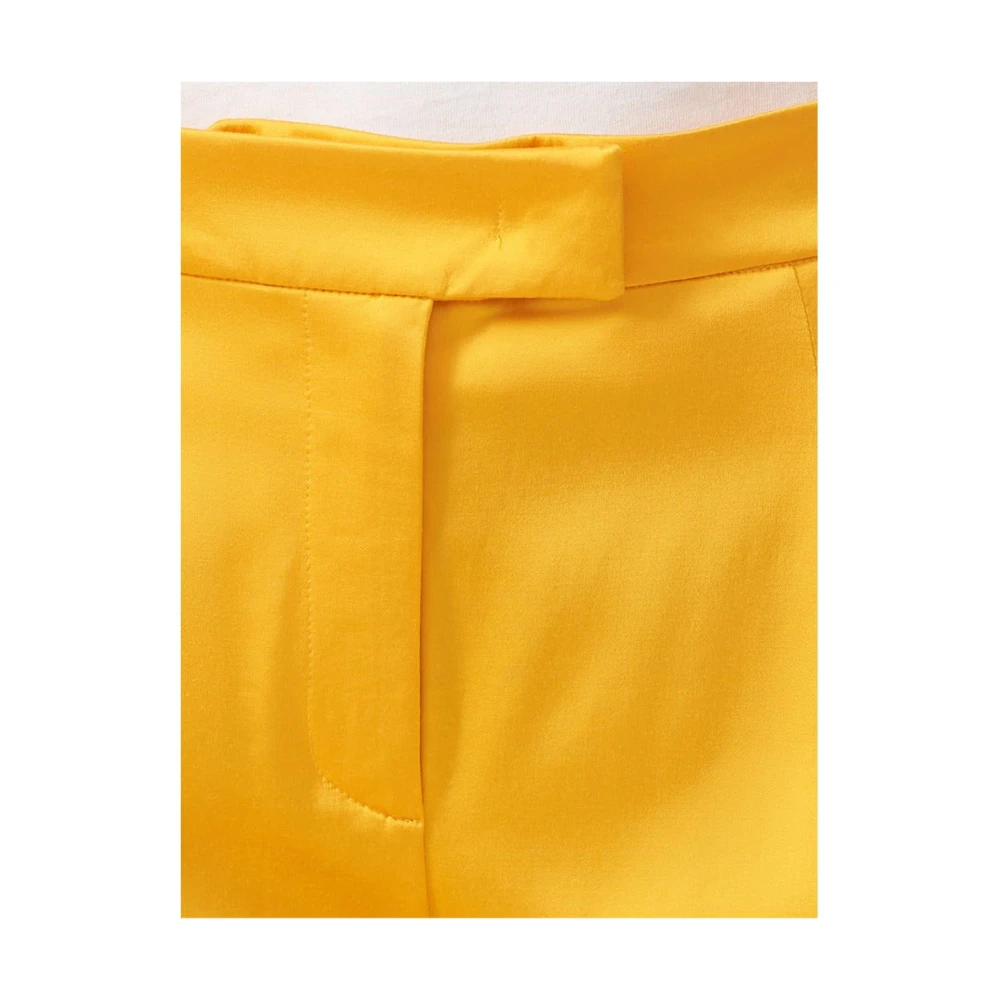 PATRIZIA PEPE Elegante glanzende stoffen broek met rits Orange Dames