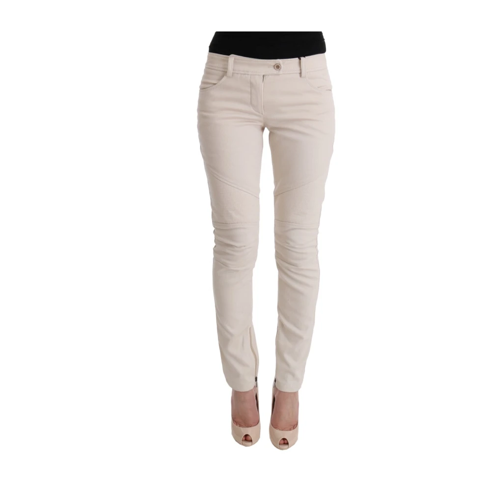 Ermanno Scervino Witte Slim Fit Denim Schat White Dames