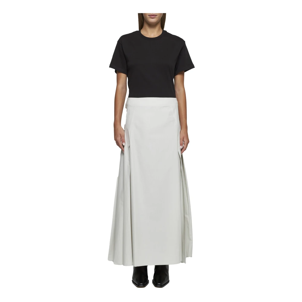 Studio Nicholson Witte Multi Plooi Maxi Rok White Dames