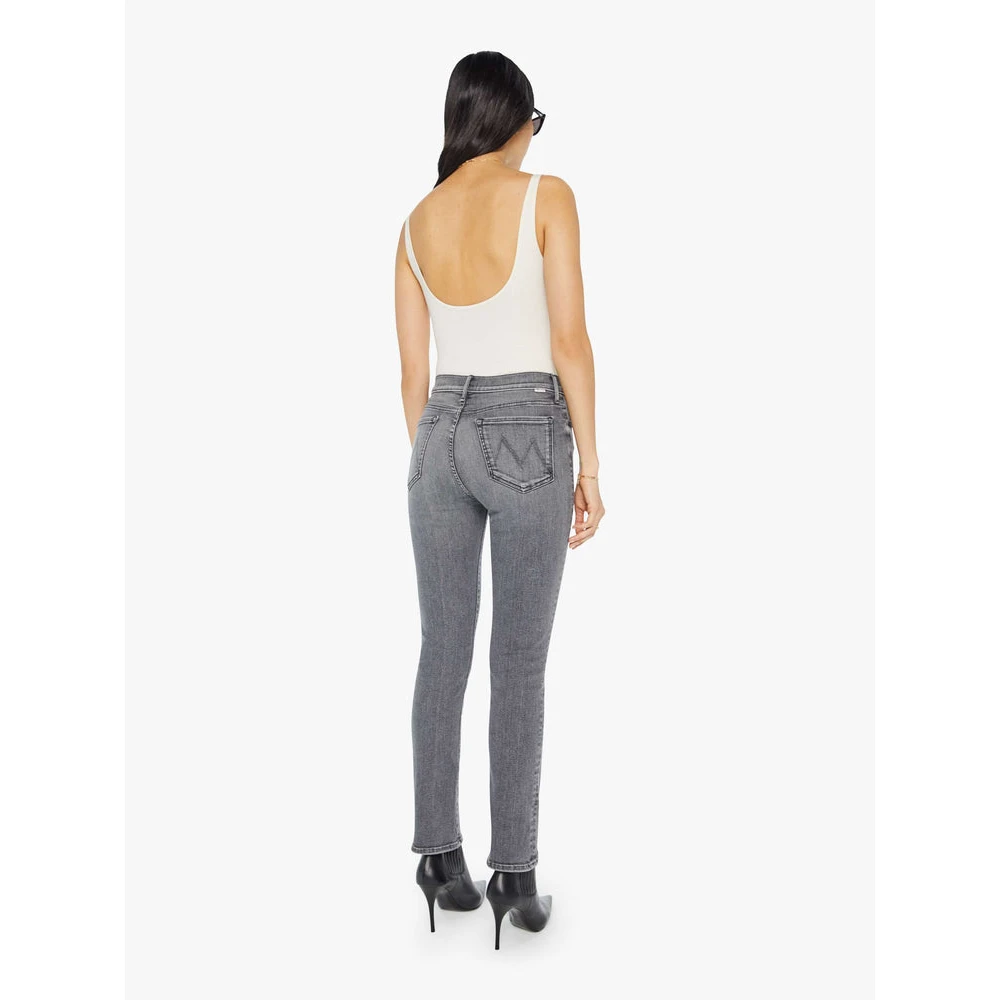 Mother Rascal Flood Straight Leg Jeans Gray Dames