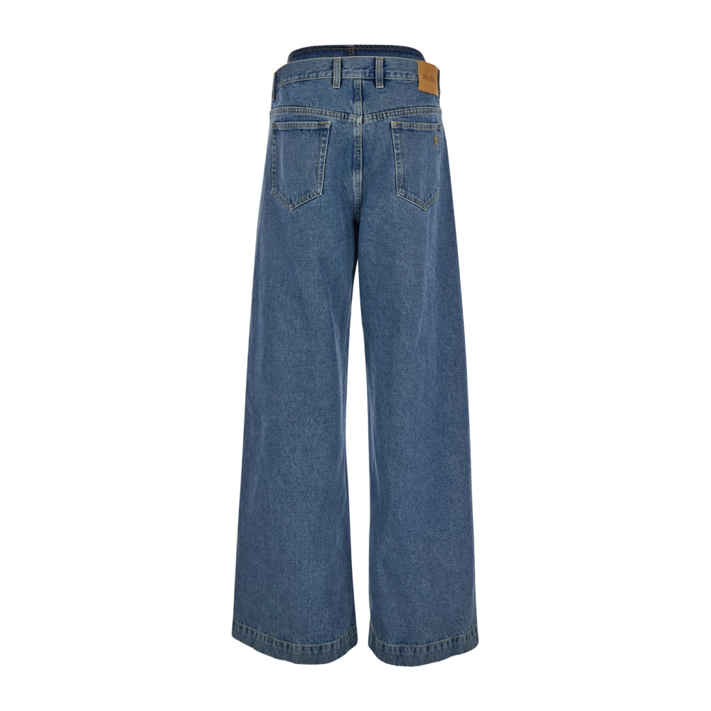 The Attico Blauwe Denim Five-Pocket Jeans Regular Fit Blue Dames